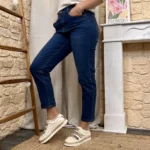Jean VOGGO Mom 7/8ème denim (T36-T44) - denim-fonce - 44