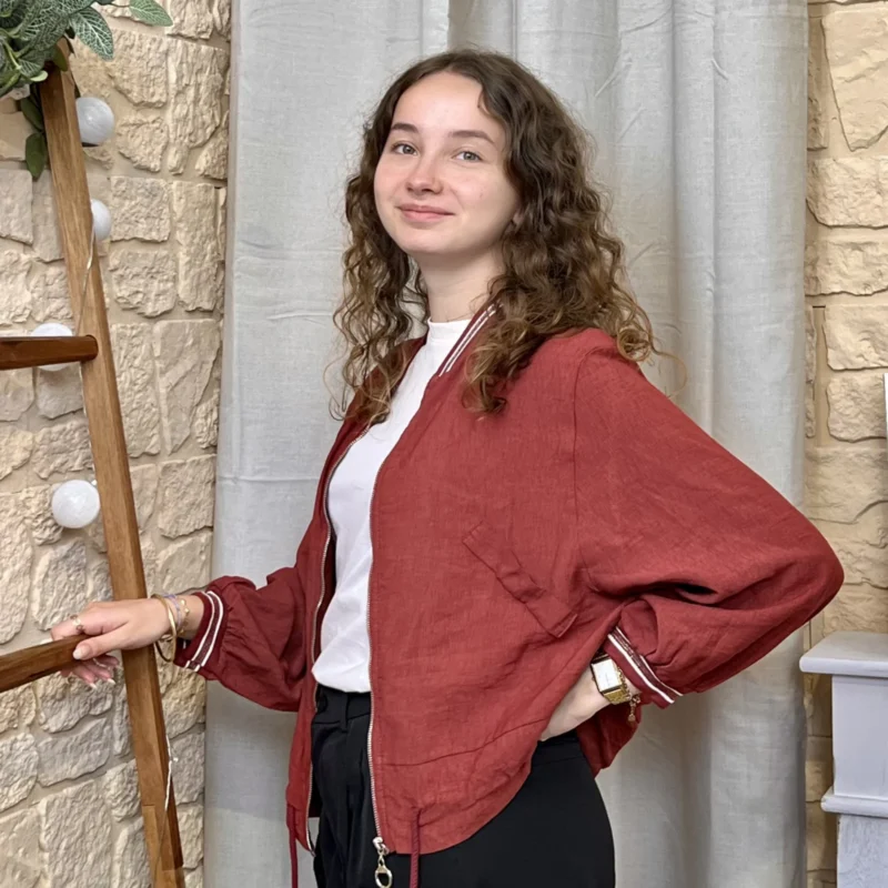 Blouson bomber femme fluide « Tendance » - bordeaux - taille-unique