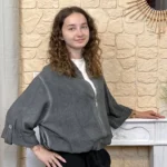 Veste bomber femme zippée délavée « Tendance » - gris - taille-unique