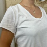 T-shirt col V basique - blanc - taille-unique