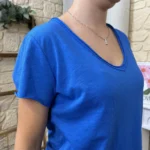 T-shirt col V basique - bleu-royal - taille-unique