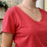T-shirt col V basique - rouge - taille-unique