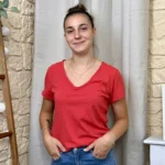T-shirt col V basique - rouge - taille-unique