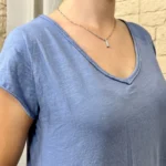 T-shirt col V basique - bleu-jeans - taille-unique
