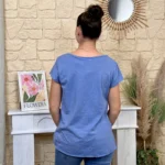 T-shirt col V basique - bleu-jeans - taille-unique