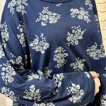 Tunique oversize Fleur Sauvage (TU) - marine - taille-unique-grande-taille