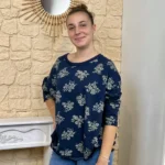 Tunique oversize Fleur Sauvage (TU) - marine - taille-unique-grande-taille