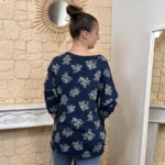 Tunique oversize Fleur Sauvage (TU) - marine - taille-unique-grande-taille