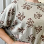 Tunique oversize Fleur Sauvage (TU) - taupe - taille-unique-grande-taille
