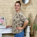 Tunique oversize Fleur Sauvage (TU) - taupe - taille-unique-grande-taille