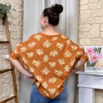 Tunique oversize Fleur Sauvage (TU) - rouille - taille-unique-grande-taille