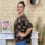 Tunique oversize Fleur Sauvage (TU) - marron - taille-unique-grande-taille