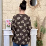 Tunique oversize Fleur Sauvage (TU) - marron - taille-unique-grande-taille