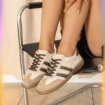 Tennis rétro bicolore femme - beige - 41