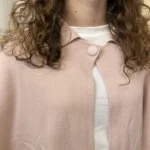 Gilet cape col chemise femme « Tendance » - rose-pale - taille-unique