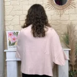Gilet cape col chemise femme « Tendance » - rose-pale - taille-unique