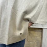 Gilet cape col chemise femme « Tendance » - beige - taille-unique