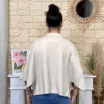 Gilet cape col chemise femme « Tendance » - beige - taille-unique