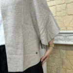 Gilet cape col chemise femme « Tendance » - taupe - taille-unique