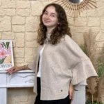 Gilet cape col chemise femme « Tendance » - taupe - taille-unique