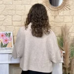 Gilet cape col chemise femme « Tendance » - taupe - taille-unique