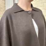 Gilet cape col chemise femme « Tendance » - marron - taille-unique