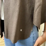 Gilet cape col chemise femme « Tendance » - marron - taille-unique