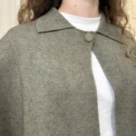 Gilet cape col chemise femme « Tendance » - kaki - taille-unique