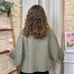 Gilet cape col chemise femme « Tendance » - kaki - taille-unique