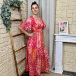 Robe longue fluide patchwork (T36-T40)