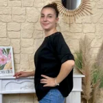 Sweat femme fluide à clous dorés « Tendance » - noir - taille-unique