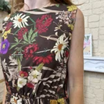 Robe fleurie ceinture tressée (TU) - marron - taille-unique