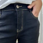 Jean VOGGO 7/8ème revers noir fil beige - noir-beige - 44