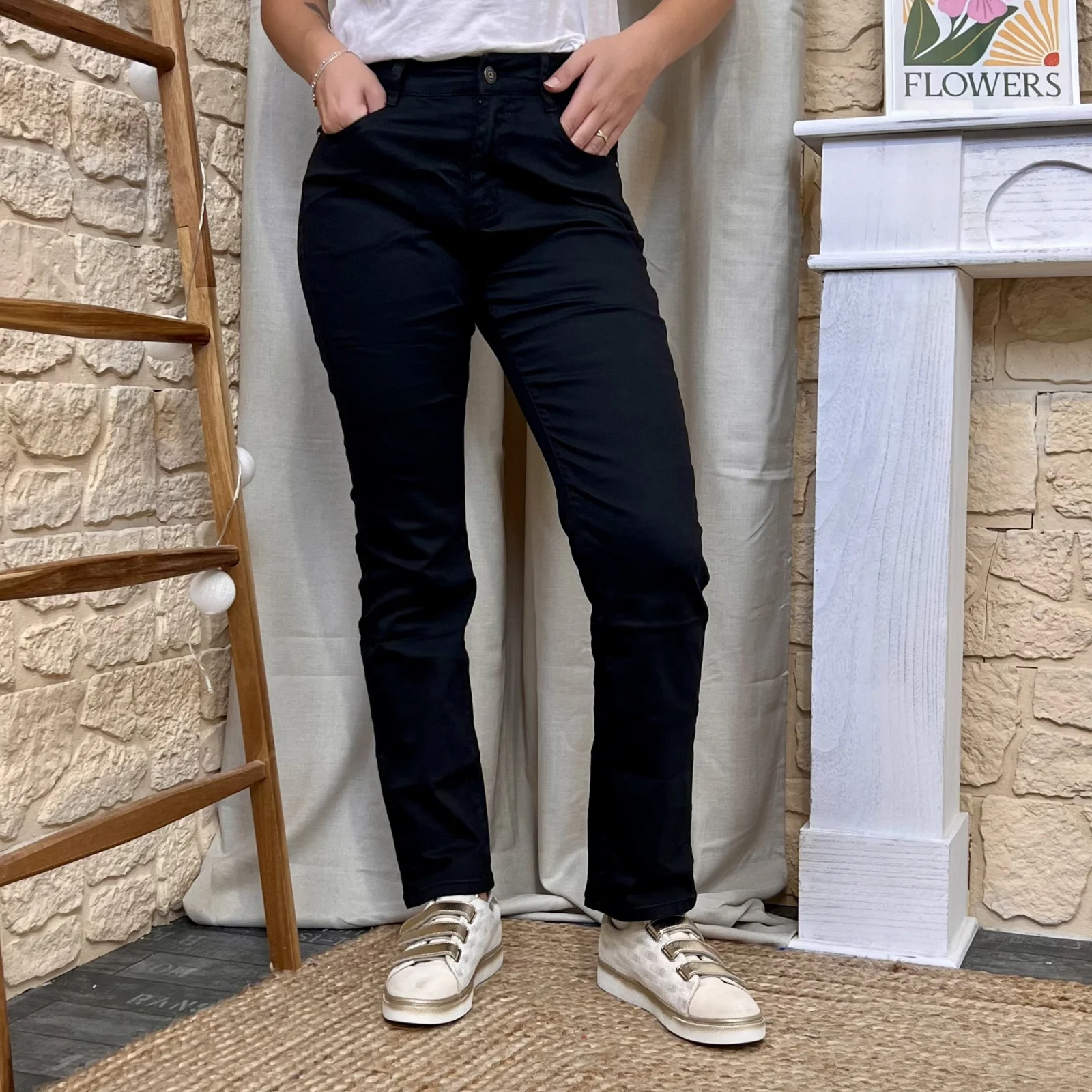Jean droit VOGGO noir (T36-T44) - noir - 44