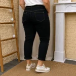 Jean VOGGO 7/8ème noir fils beige - noir-beige - 50