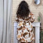 Robe portefeuille imprimée feuilles (T40-T48) - marron - 48