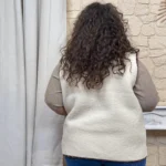 Gilet bouclette sans manches (T44-T52) - ecru - 52