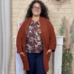 Veste mi-saison femme « Jolies Formes » - rouille - taille-unique-grande-taille