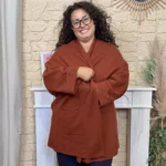 Veste mi-saison femme « Jolies Formes » - rouille - taille-unique-grande-taille