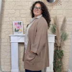 Veste mi-saison femme « Jolies Formes » - camel - taille-unique-grande-taille
