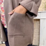 Veste mi-saison femme « Jolies Formes » - taupe - taille-unique-grande-taille