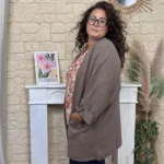 Veste mi-saison femme « Jolies Formes » - taupe - taille-unique-grande-taille