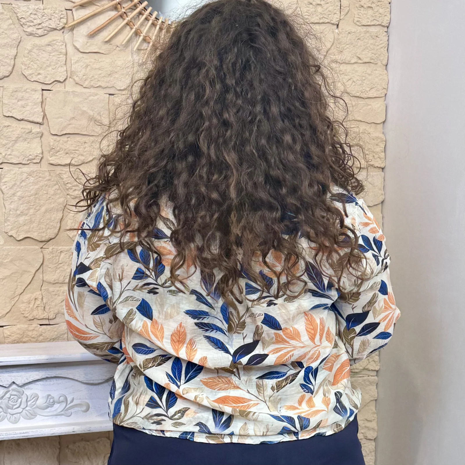 Blouse imprimée feuillage Christy (T44-T52) - orange - 52
