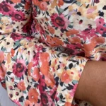 Blouse fleurie manches longues (T44-T52) - rouge - 52