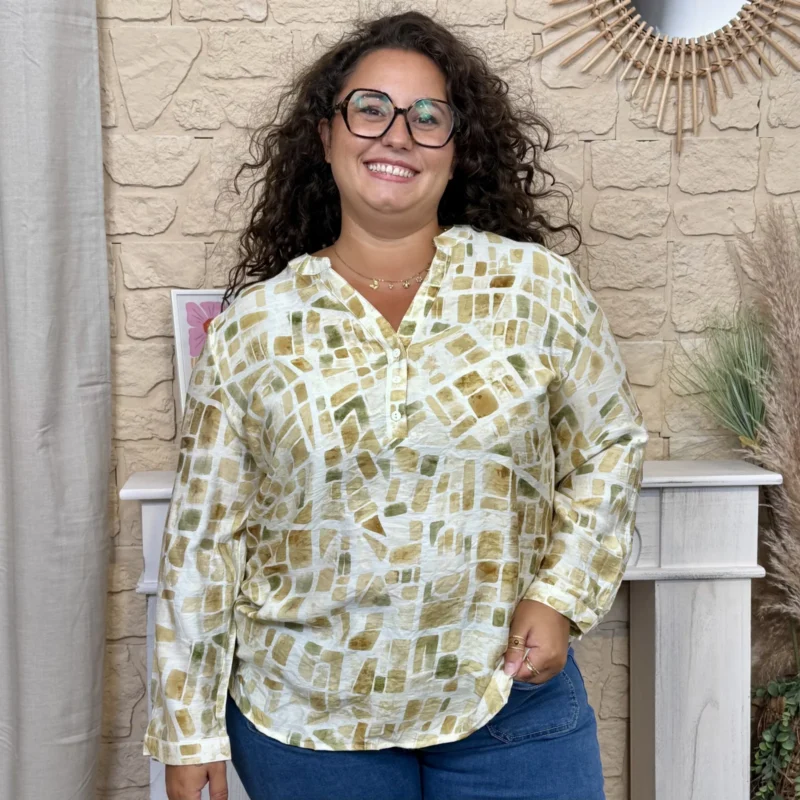 Blouse imprimée mozaïque Christy (T44-T52)