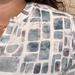 Blouse femme imprimée mosaïque CHRISTY T44-T52 - marine - 52