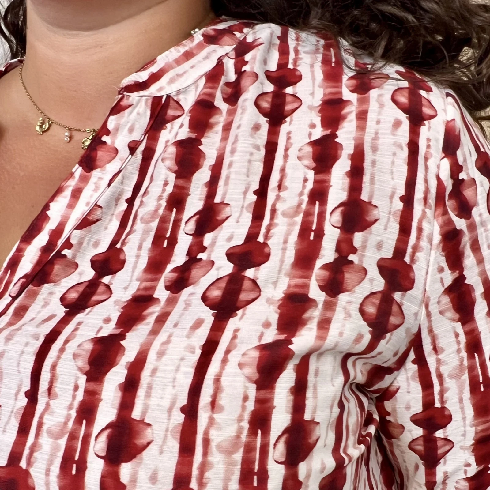 Blouse rayures artistiques Christy (T44-T52) - bordeaux - 52