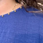 Tunique femme fluide à clous dorés « Jolies Formes » - marine - taille-unique-grande-taille