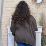 Tunique femme fluide à clous dorés « Jolies Formes » - marron - taille-unique-grande-taille