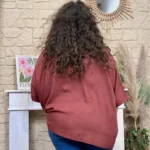 Tunique femme fluide à clous dorés « Jolies Formes » - bordeaux - taille-unique-grande-taille